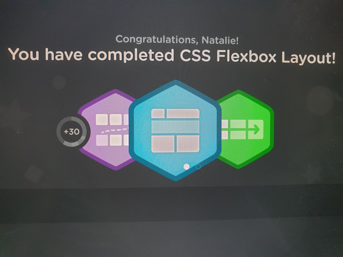 nataliecoder's tweet image. Day 11 and 12 of #100DaysOfCode
Finished the Flexbox module on @treehouse but went through it a couple of times. Just need to keep practising now!