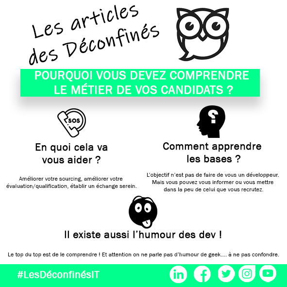 Aujourd’hui Sylvain Lareyre explique aux recruteurs pourquoi il est primordial qu’ils comprennent le métier de leur candidat.

 Ce sujet vous intéresse ? Retrouvez l’article entier 👉  cutt.ly/DyPXVdk 

#LesDéconfinésIT
