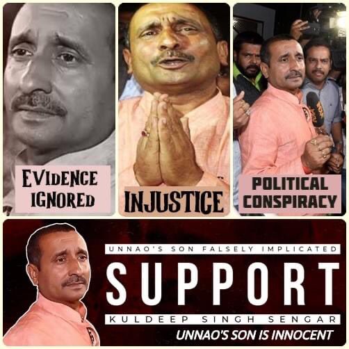 SengarSupport's tweet photo. #UnnaoKaBeta (#Unnao's Son) is innocent and is #FalselyImplicated in a #FakeUnnaoCase 
#Injustice 
#Evidenceignored 
#Politicalconspiracies 
#SaveKuldeepSinghSengar #InnocentKuldeepSinghSengar #SupportKuldeepSinghSengar https://t.co/USaanChYL6