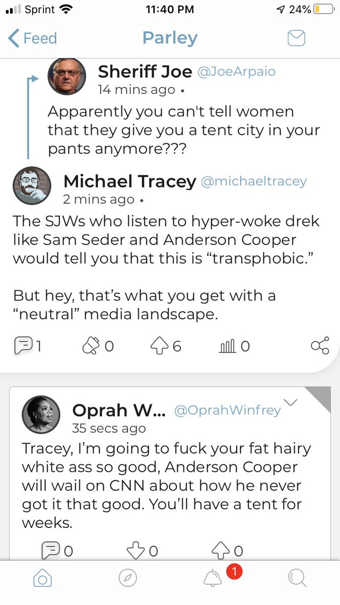 having a normal one on the parler app