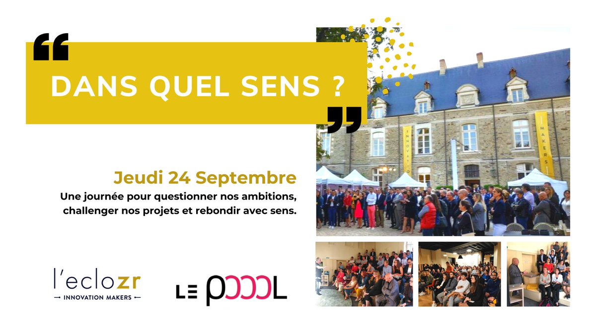 Le_Poool's tweet photo. #Événement 📣 | Le Poool est partenaire de « Dans Quel Sens ? » qui aura lieu le 24/09 à @leclozr à #Rennes, dans le cadre de la #FranceDesignWeek ! 

Des conférences inspirantes sur le #design, l'#IA, la #techforgood, les #entreprises à mission... 😉➡️ https://t.co/EKfXbiJEAO https://t.co/3PgMgGNwlO