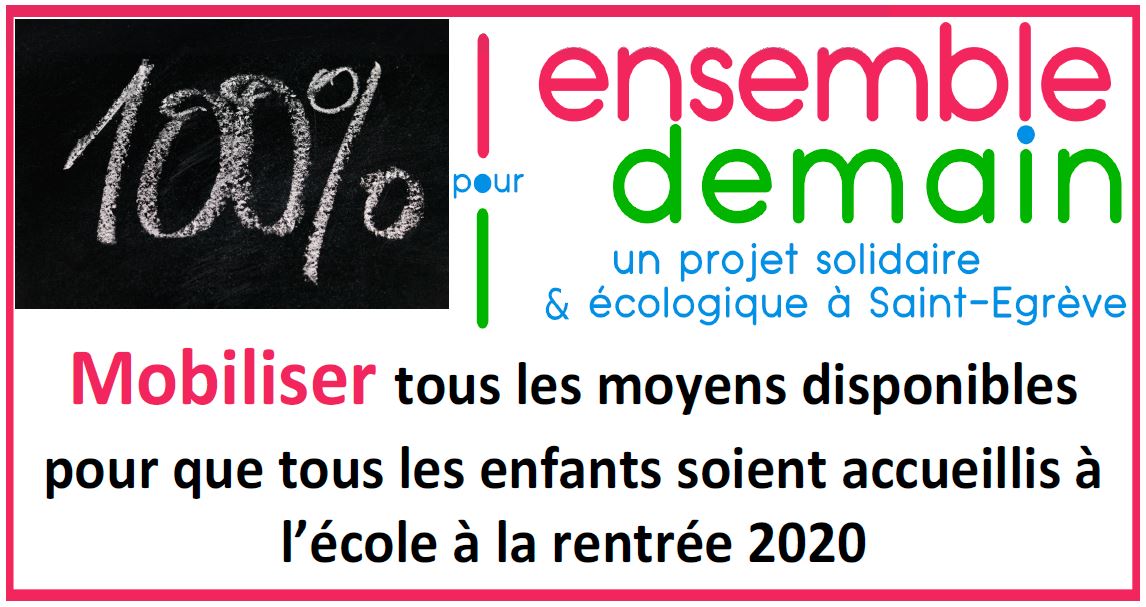 Faire en sorte que tous les enfants soient accueillis convenablement à la rentrée 2020 dans tous les groupes scolaires de la commune sera une priorité pour le collectif #ensemblepourdemain ! et le candidat <a href="/lamadieu/">Laurent Amadieu</a> 👍😊