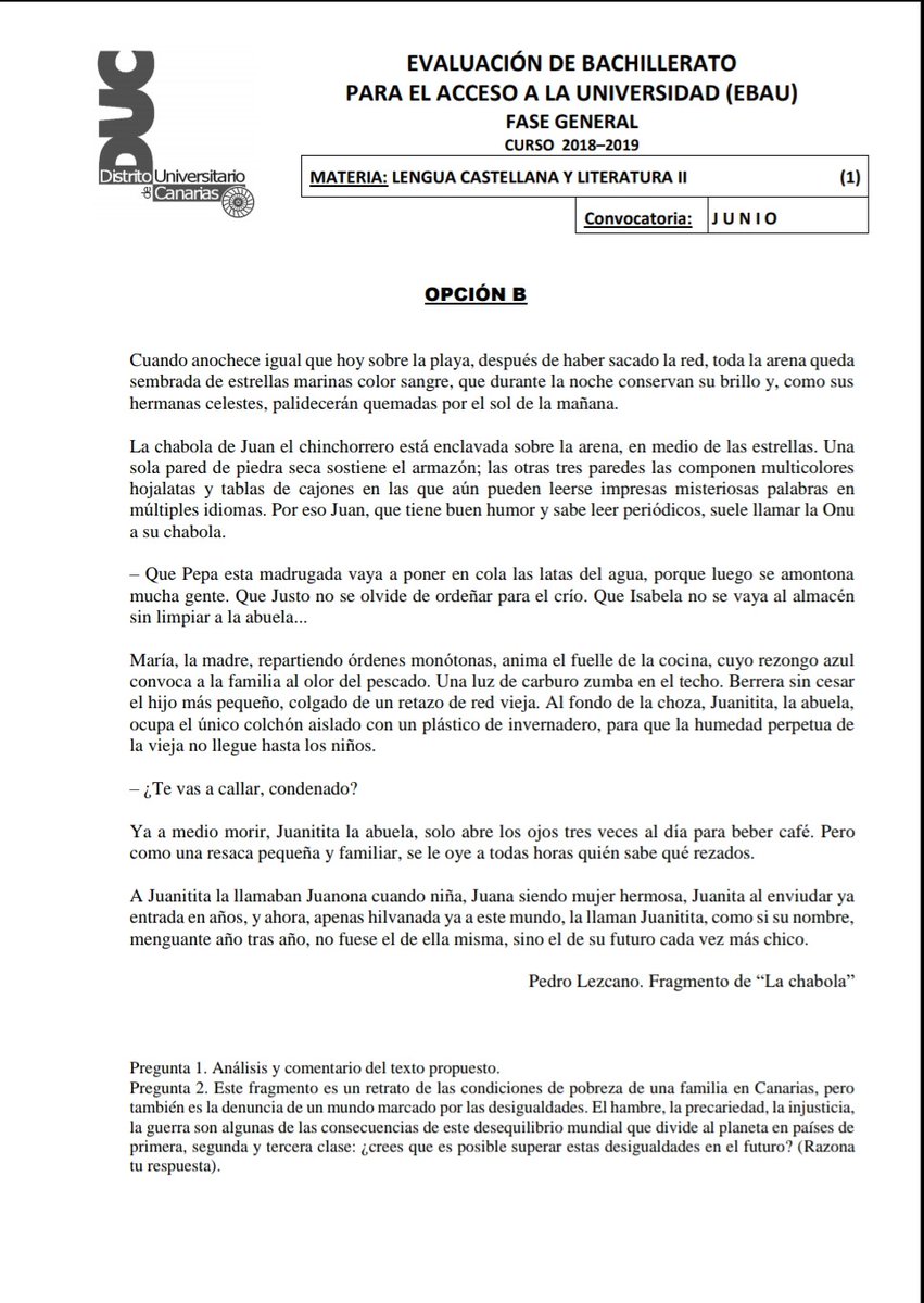 LuisPoves1's tweet photo. Cuando @Miguel_22hp te manda un examen de lengua de EBAU y piensas: ¿dónde está el resto? pero te das cuenta de que en Canarias tienen hora y media para hacer eso y tú en el mismo tiempo, tienes que hacer lo mismo y otras 4 preguntas. https://t.co/eRKVLU7lRU