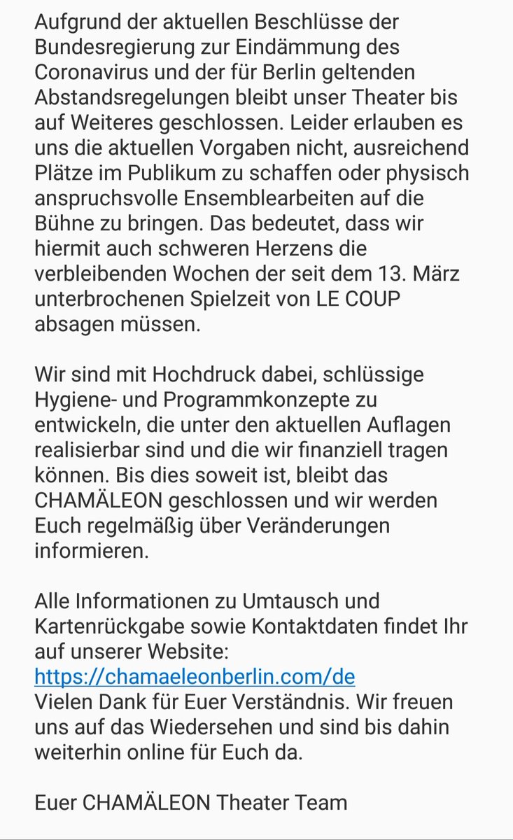 CHAMTheater's tweet photo. Ein Update zum Spielplan im CHAMÄLEON. https://t.co/BcUsaI0KR7