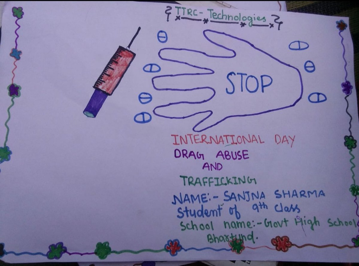 ITRCJK's tweet photo. Paintings prepared by students of Govt High School Bhartund on International Day against Drugs abuse and Illict trafficking .
@ManhasArun @ravinderjangral @JKSamagra @singharun533 @CrossTownNews @RahilGupta
#SamagraShiksha https://t.co/I11VOolDBx