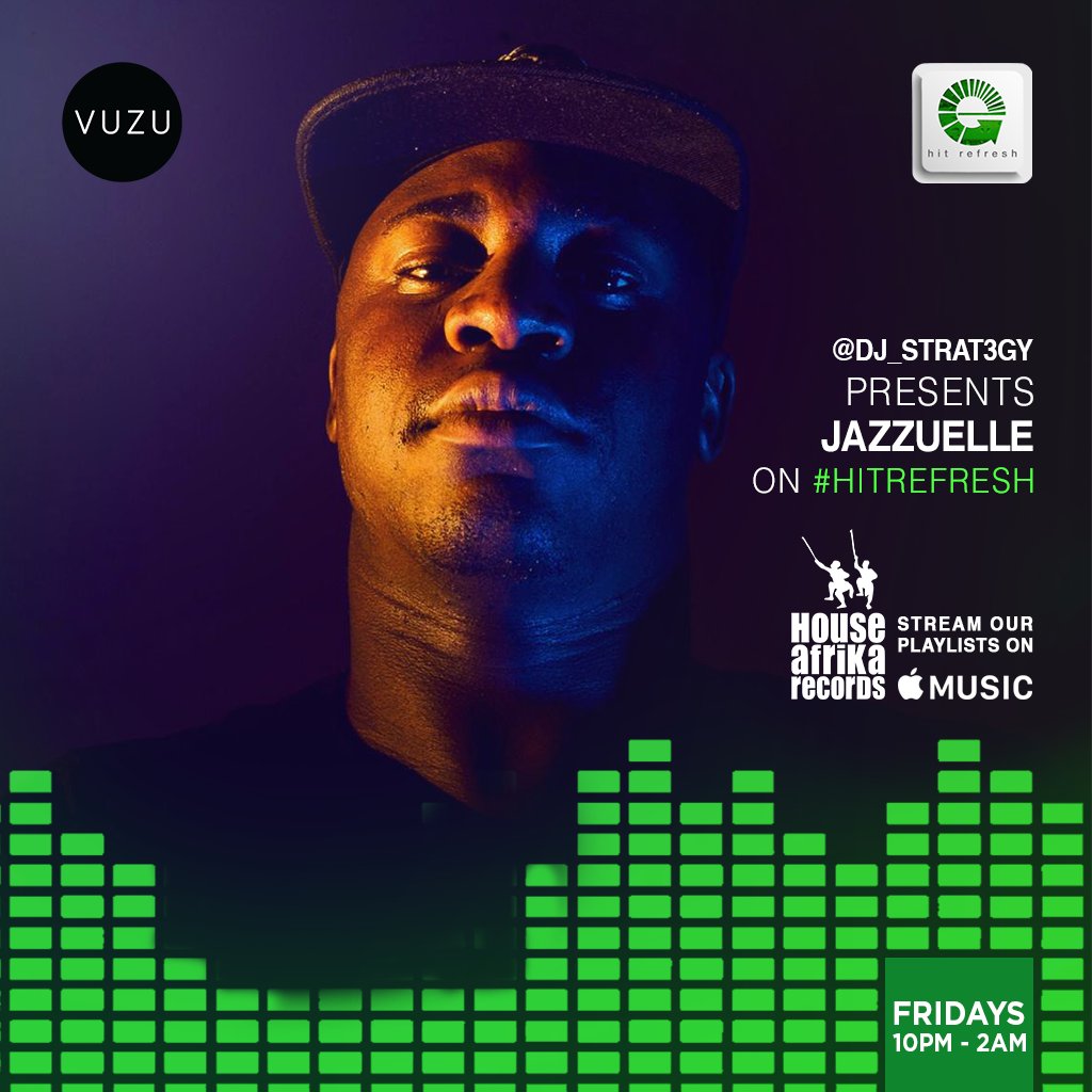 Hit_Refresh's tweet photo. Tonight @DJ_Strat3gy presents @LarsLB who takes us on a journey through the catalogue of his Deeper Shades Recordings label which turns 12 this year!

After, @Jazzuelle spotlights a few BANGERS from his brand-new album, ‘ROGUE’ out now:https://t.co/v1PlLh33bV Pull up! #HitRefresh https://t.co/Kc8QzSLiqA