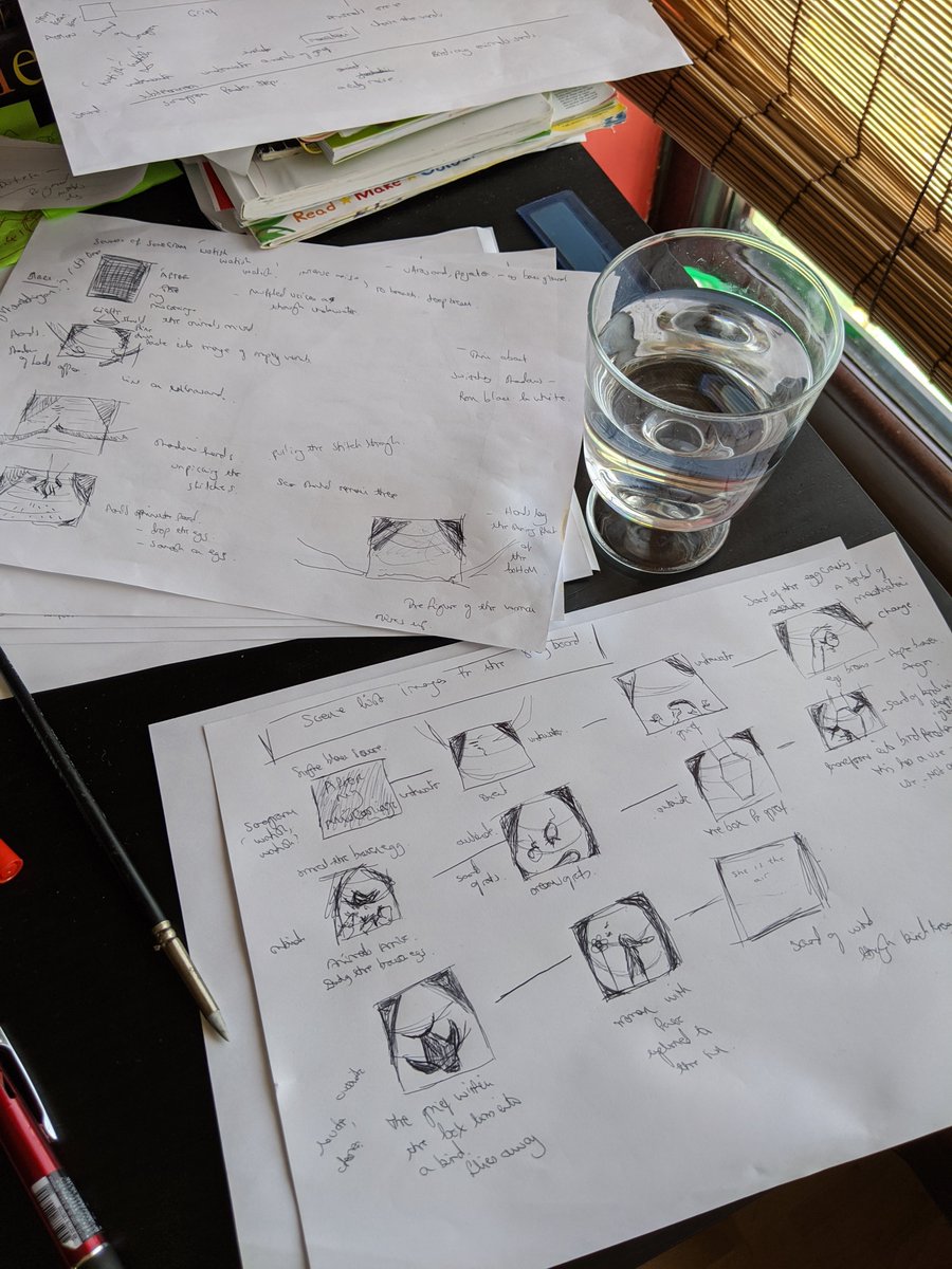 Just submitted my #shortfilm proposal 'Feeding Grief to Animals' for #ffolio <a href="/FfilmCymruWales/">Ffilm Cymru Wales</a> 1st time I have ever written a script or created a storyboard! I've had a lot of fun meeting other talented folk &amp; immersing myself in something new. Here's pic of process. Now I wait...