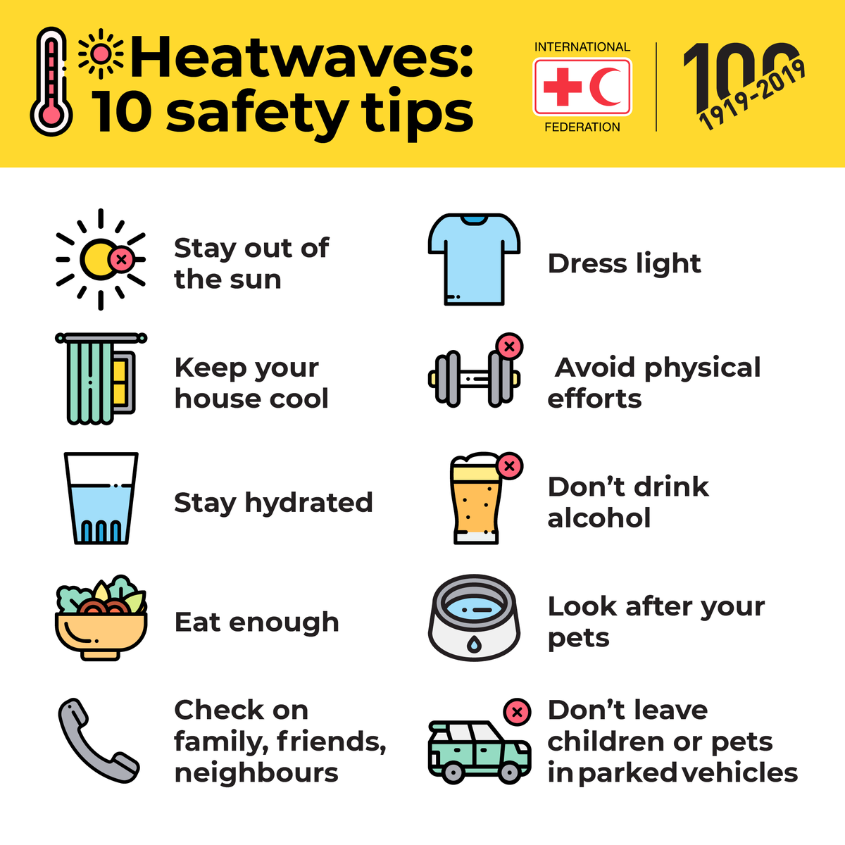 BritishRedCross's tweet photo. Temperatures are high today. 🌡

Protect yourself and others during the #heatwave with safety tips from the @ifrc. https://t.co/V9lIAICkJi