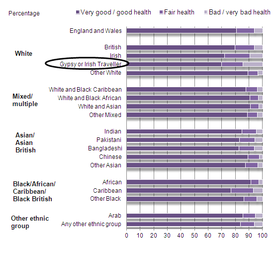 But it's not just in education where Gypsy/Travellers are let down.When turning to health, we see lower success rates of booking dental appointments, lower positive GP experiences. lowest quality of life reports for over 65's & the worst reported health. 13)