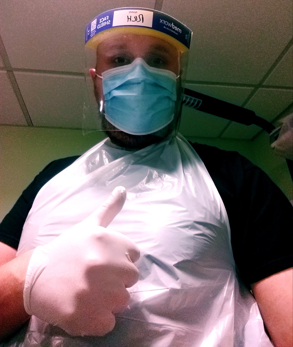 Lakeland_Beard's tweet photo. I don't regret trimming the #beard short. I think it would just get in the way with all this on! #beardstache #stachebeard #COVID19 #PPE https://t.co/yatfiT7UQt