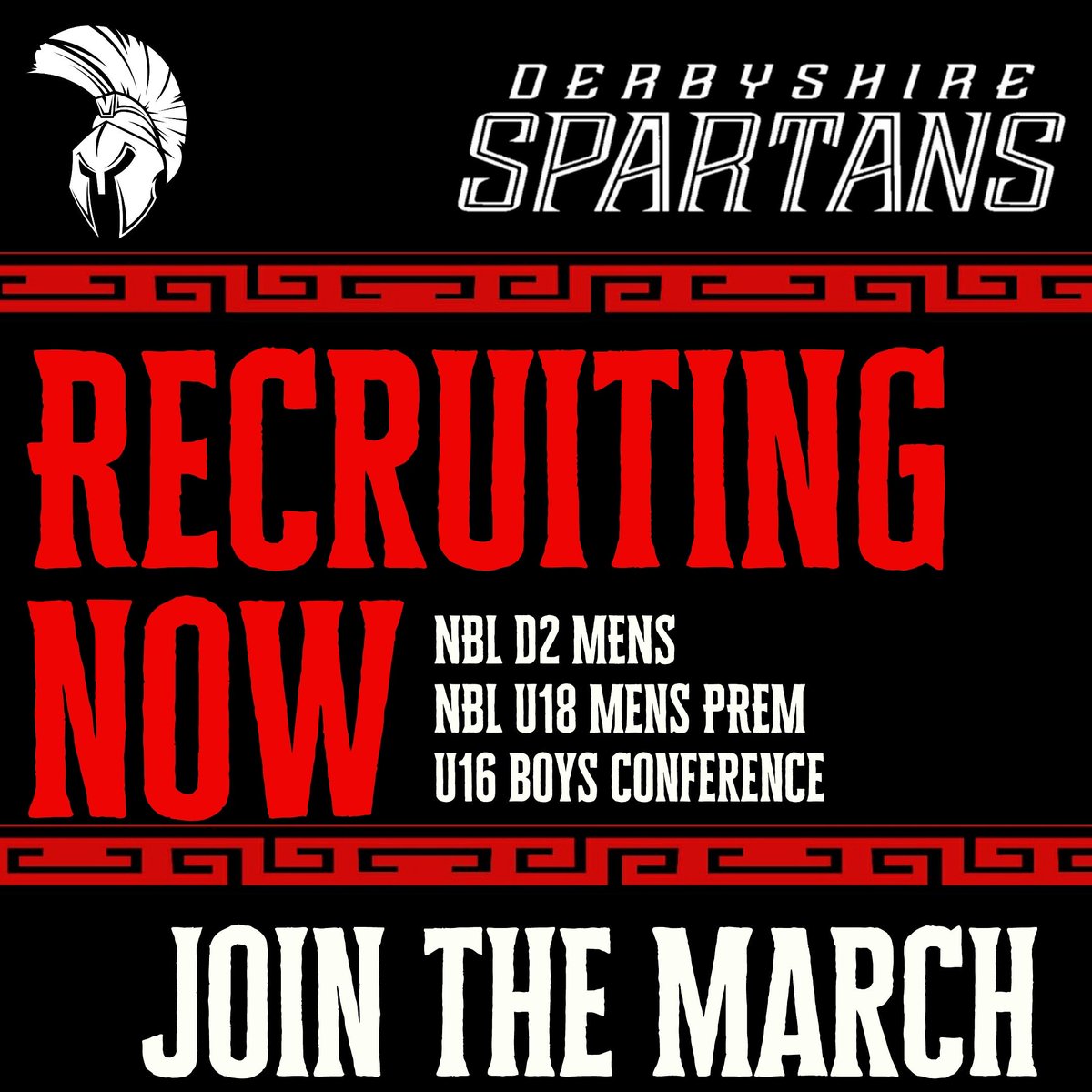 DerbysSpartans's tweet photo. We are now opening our recruitment window for the coming season. If you are interested in playing D2 mens, U18 Prem or U16 Conference send us a message! If you have any questions don't hesitate to DM us. 
#spartans 
#shieldsup
#uniteandconquer 
#nbl20202021 https://t.co/KWepkIb0vg