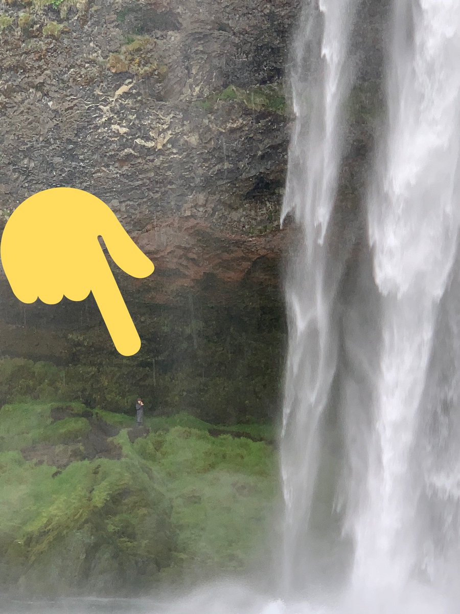 Vízesés. Anita for scale