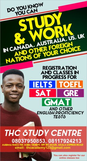 theIELTS_TOEFL's tweet photo. At THC STUDY CENTRE, we take pride in providing the support you need through flexible schedules, intense learning, and classes that won’t break your bank. 
Registration and classes in progress:
Contact: 08037950853,08117924213
Email: thcacademy123@gmail.com
#THCSTUDYCENTRE https://t.co/1MqbI767l1