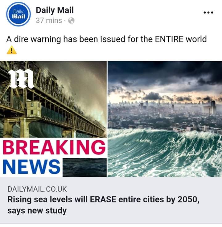 phsabithetin's tweet photo. Daily Mail had issued a warning that the rising sea levels could erase some cities by 2050

Meanwhile Bonny Island which hosts multinationals like NLNG, Shell, Mobil is currently experiencing serious flooding with no drainage systems.

Note that Bonny Island is below sea level. https://t.co/fnsm87let9