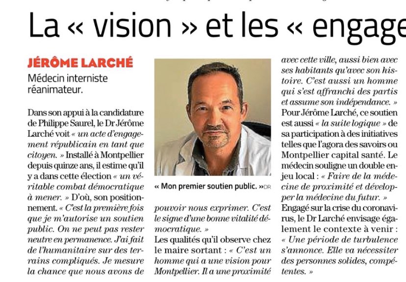 Mileliste's tweet photo. "@Saurel_2020  a Le bilan et la vision pour #Montpellier ": 2 raisons fortes d'aller voter dimanche 28 juin @Saurel_P @Saurel_2020 et sa liste #MontpellierLaCitoyenne !  Merci @Jerome_Larche  retrouvez l’article sur #Midilibre aujourd’hui https://t.co/o2CRQu7nDx
