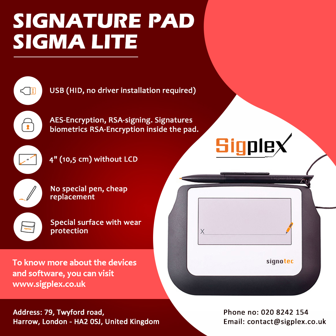 Sigplex's tweet photo. Signature Pad Sigma LITE
https://t.co/VOJsPXwBVR

#sigplex #London #UK #esignature #digitalsignature #electronicsignature #signaturecapturedevice #digitalsignaturedevice #electronicsignaturedevice #digitalsignaturepads #electronicsignaturepads https://t.co/bpSbuucETA
