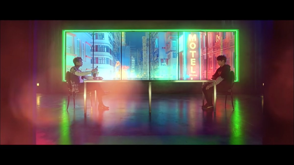 What is interesting is the view from the window... do you see the buildings? Remind you of anything?Yes! The ones that are in the Graphic Lyrics video we just had! And a reminder of the buildings that are outside in the Japanese version of BST too... same world? @BTS_twt