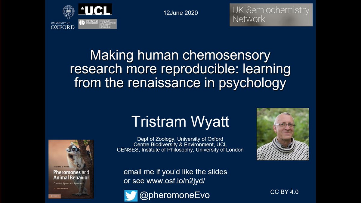  @pheromoneEvo "Smell& #39;s important to humans but before we can find pheromones, there& #39;s much to learn from psychologists& #39;   #reproducibility initiatives (in the rest of animal behaviour too). I make the case in  @RSocPublishing  https://royalsocietypublishing.org/doi/10.10... and  https://youtu.be/WA9oC4P4w...