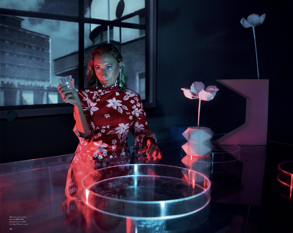 muglerize's tweet photo. miuccia prada in her designs, both prada and miu miu throughout the years, with klaus vaivars &amp; benedikt angerer for love #10, the sweet issue, “tangerine dream” f/w 2013, by mert &amp; marcus https://t.co/kEXCrEPjlK