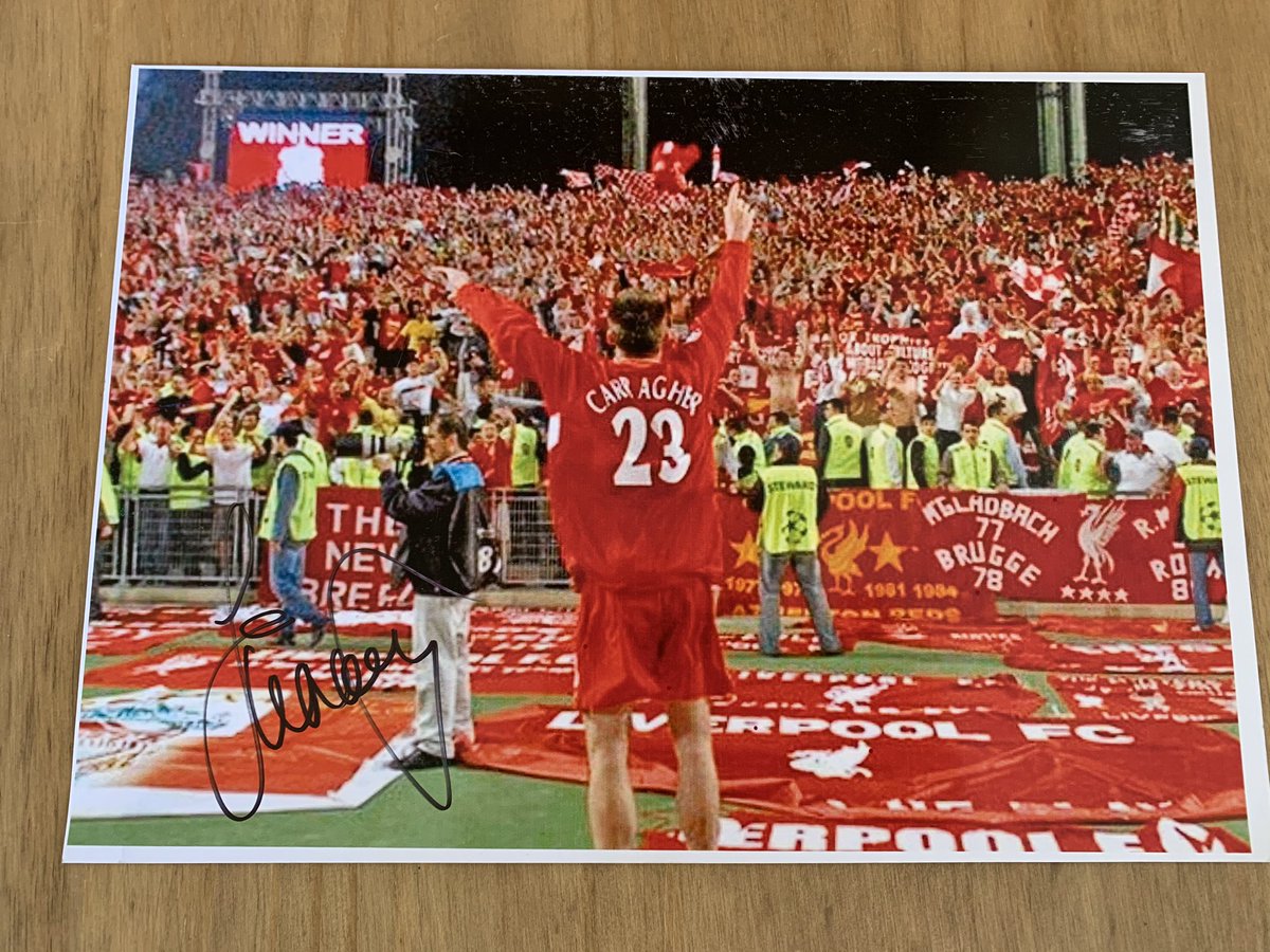 Kititout1's tweet photo. Due to the big night yesterday we have teamed up with the amazing @lovefollowconqr for a giveaway all you have to do is follow them, like this post and retweet, the prize will be either one of these two tee’s and either one of the signed @Carra23 pics below, Good Luck #KitItOut https://t.co/XMwLXPIk4i