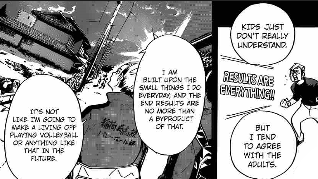 it is the journey that kita deems more significant, not the destination it leads to. the memories of the past are what builds up the present and the future, so what good does it make to disregard them?