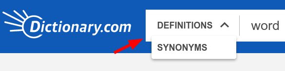 sadanandeep's tweet photo. @Dictionarycom I love your service. Thank you.
A request - As there is only one thing to be done in the drop down (move from definition to synonym or reverse), can we have it as a button? 
In https://t.co/DPQceX3PCd, we have the button/link for Synonyms and vice-versa? Please. https://t.co/QEqx2mv2C4