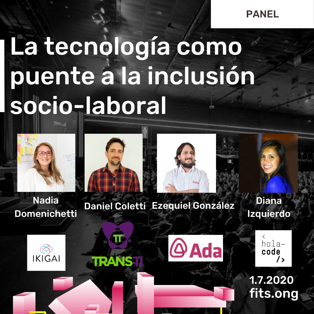 #charlarelampago⚡ en #FITSDIGITAL para inspirarnos con organizaciones  y ejemplos concretos donde la tecnología es un puente para la inclusión💥 
📌<a href="/Ikigai_Ar/">Ikigai</a>
📌@transti_arg 
📌<a href="/AdaiTw/">adai_tw</a>
📌 <a href="/hola_holacode/">Holacode</a> 
.
 📅01.07.2020 
👉 fits.ong