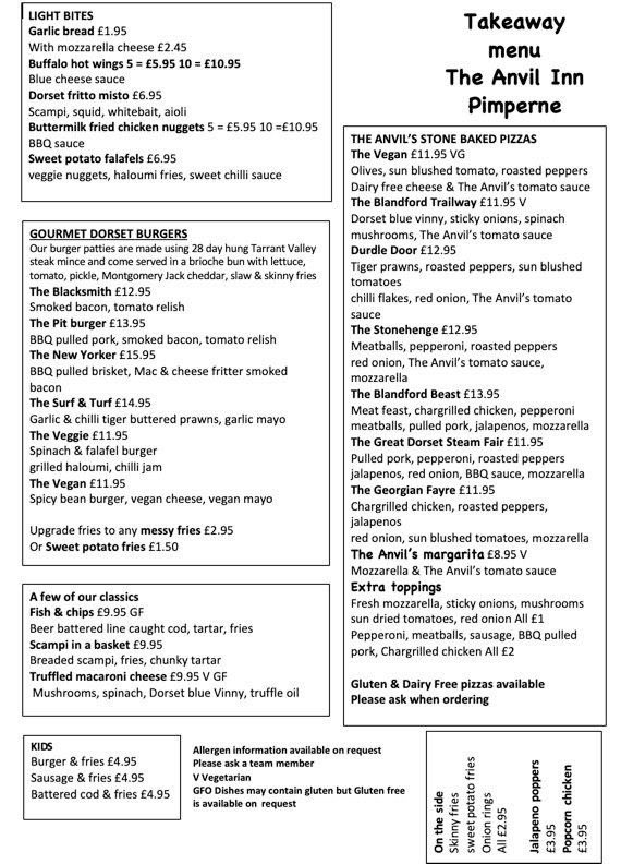 TheAnvilDorset's tweet image. 📞 And our phone lines are open! 📞 

Give us a call to order your takeaway between now &amp;amp; 3.00pm ready for collection later! 

01258 451999

Friday night eats sorted! 🍔🍕👍🏼 #takeawaytime