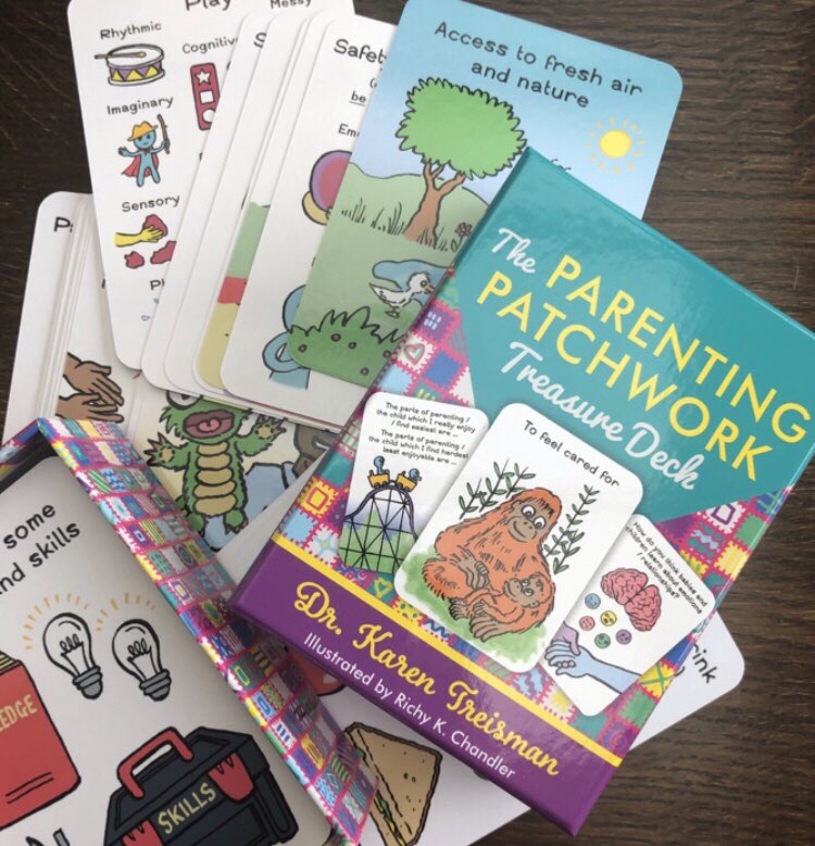 dr_treisman's tweet photo. Great morn session on emotional regulation skills. This afternoon with N.Somerset training on an intro👩‍💻session on creative, enriching, and expressive ways of using my parenting patchwork cards; as well as my other 2 sets of therapeutic treasure cards. @JKPBooks @Steve_JKPbooks https://t.co/ghlhOkW3tO