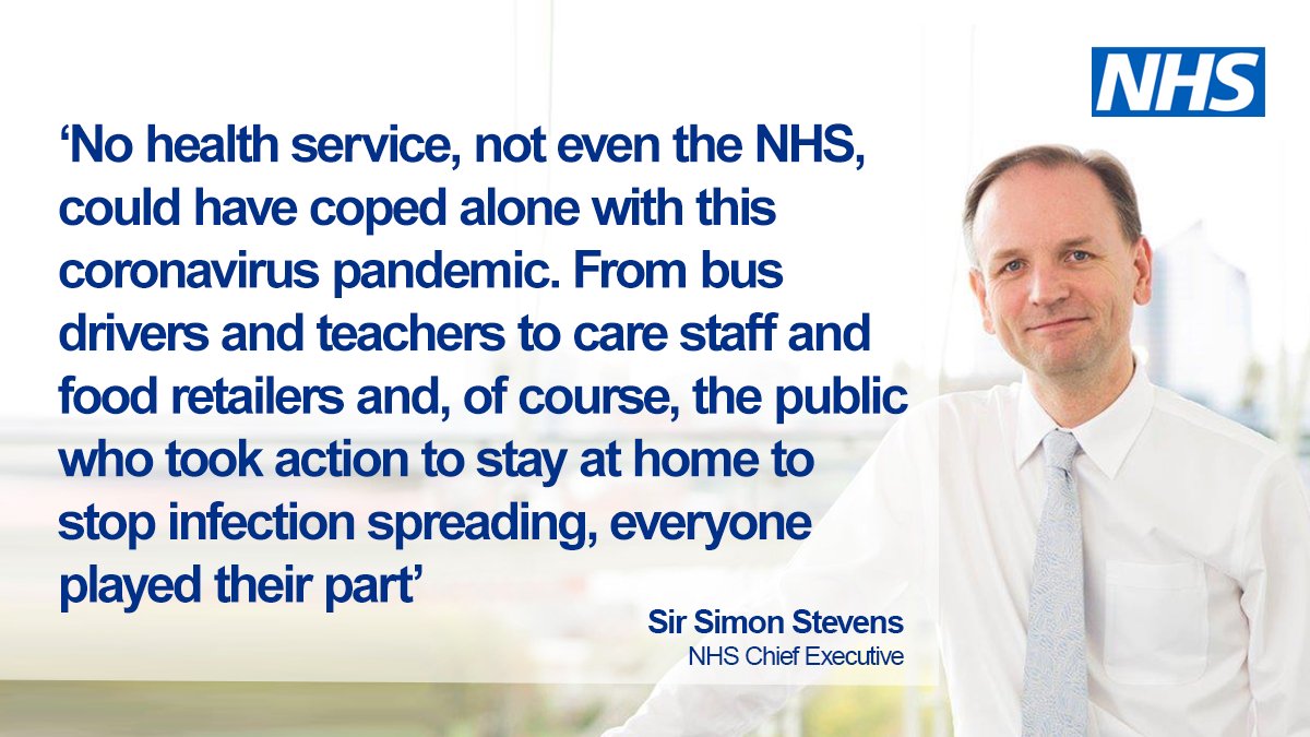 Sunday 5 July is the #NHSBirthday, and we want to use it to thank everyone who has helped the NHS deal with the pandemic with a big nation-wide clap at 5pm. Whether you're a teacher looking after our children or a bus driver helping us get to work — thank you. #ThankYouTogether