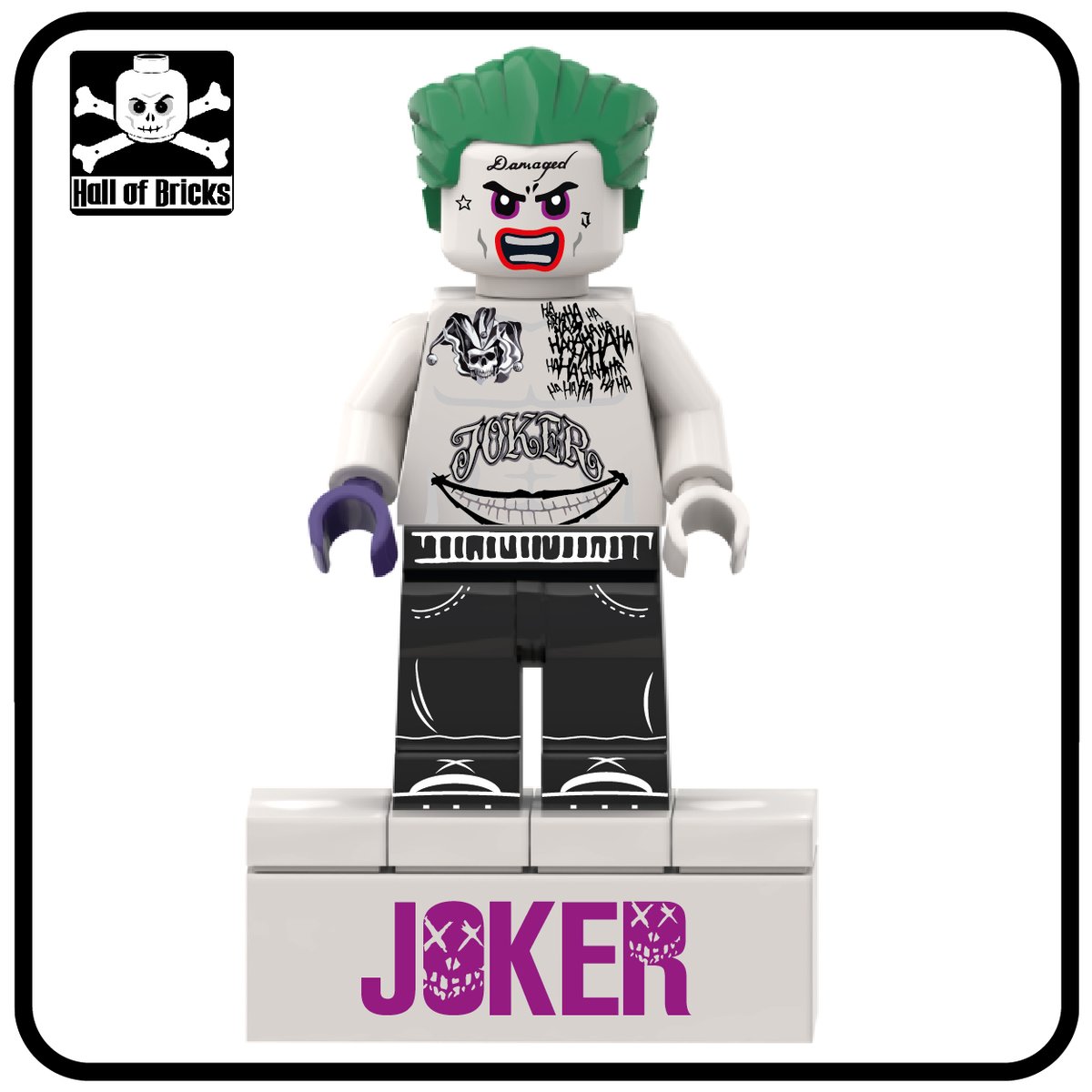 Hall Bricks on Twitter: "check out our latest release the LEGO® Custom printed Minifig Suicide Squad Joker. first minifig where we placed print under the arms and on the hand.