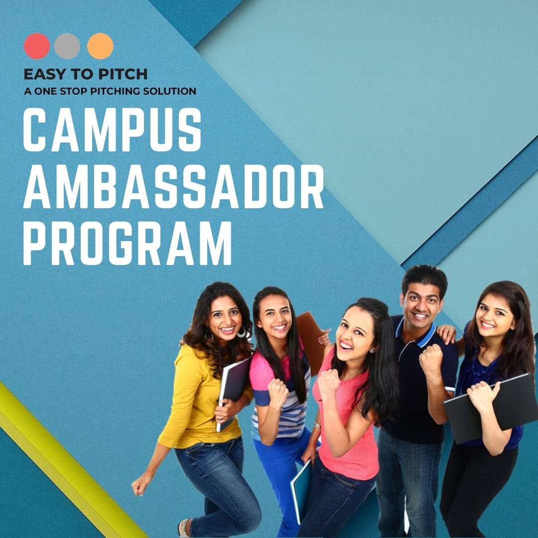 easytopitch's tweet photo. Announcing the Easy To Pitch Campus Ambassador Program. It is an initiative to encourage and promote an entrepreneurial mindset among the student community. This is an era of innovation by young minds who just only want to earn but learn while growing.
https://t.co/3GyEhEzscG https://t.co/Tn6PkD8qCq