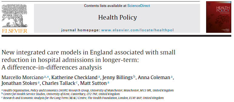 Matt Sutton (@mattxsutton) on Twitter photo Finally published our findings on impacts of 'Vanguard' integrated care initiative @jtweeterson <a href="/HPIAndyCowper/">Andy Cowper</a> @jappleby123  
"conclusion, integrated care policies should not be relied upon to make large reductions in hospital activity in the short-run"
sciencedirect.com/science/articl… Finally published our findings on impacts of 'Vanguard' integrated care initiative @jtweeterson <a href="/HPIAndyCowper/">Andy Cowper</a> @jappleby123  
"conclusion, integrated care policies should not be relied upon to make large reductions in hospital activity in the short-run"
sciencedirect.com/science/articl…