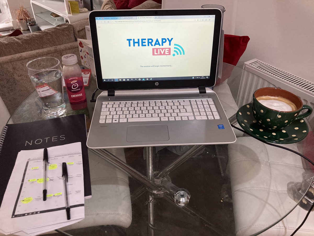 GJackson_physio's tweet photo. All set up and ready for #TherapyLive CPD day. Could get on board with this working from home life. https://t.co/h2fNDs8Tz9