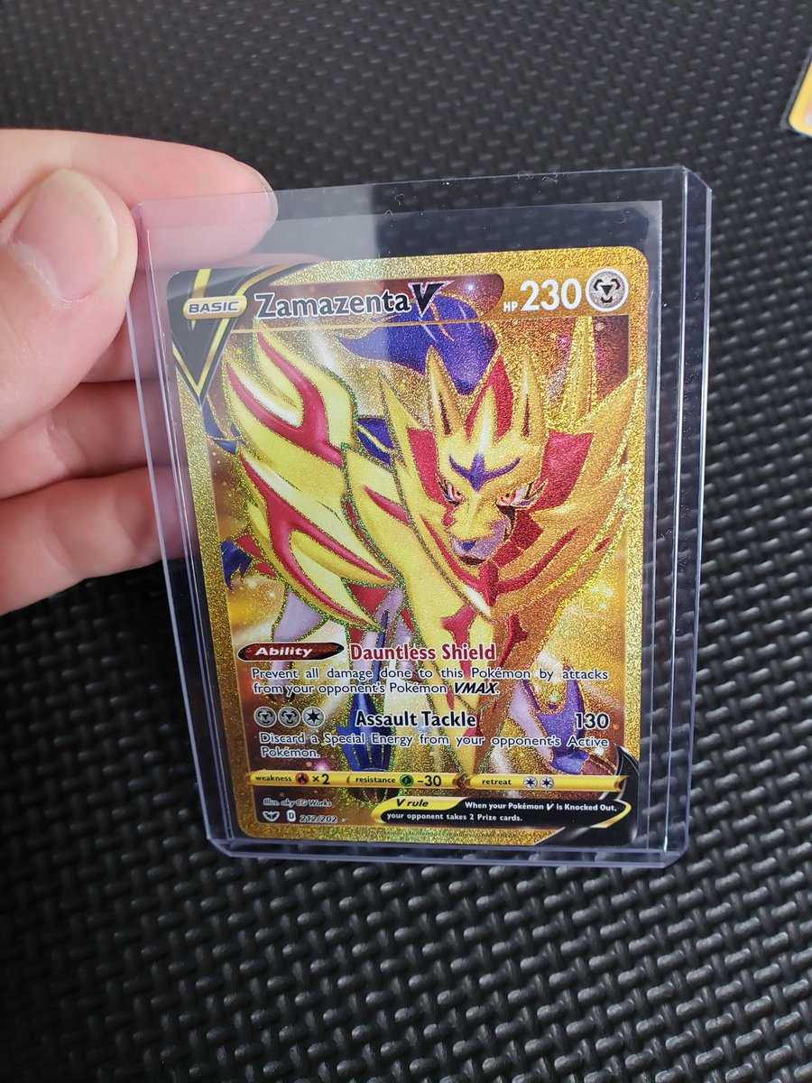 pokemon card zamazenta v gold Plastic Card Custom Made Trading Card Gift Present German Limited your opponent takes 2 Prize cards Zamazenta V GG54 - Holofoil