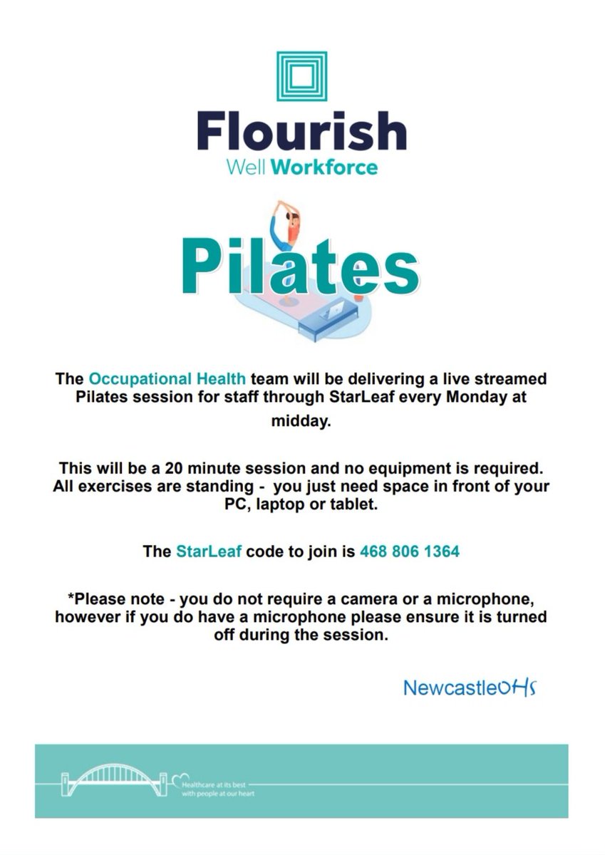 Rachael Hudson (@rachael_hudson2) on Twitter photo *Please share* Virtual Pilates session for <a href="/NewcastleHosps/">Newcastle Hospitals</a> staff, provided by <a href="/OhsNewcastle/">NewcastleOHS</a>, every Monday🧘♂️#FlourishWellWorkforce #FlourishAtNewcastleHospitals #FlourishFitness *Please share* Virtual Pilates session for <a href="/NewcastleHosps/">Newcastle Hospitals</a> staff, provided by <a href="/OhsNewcastle/">NewcastleOHS</a>, every Monday🧘♂️#FlourishWellWorkforce #FlourishAtNewcastleHospitals #FlourishFitness