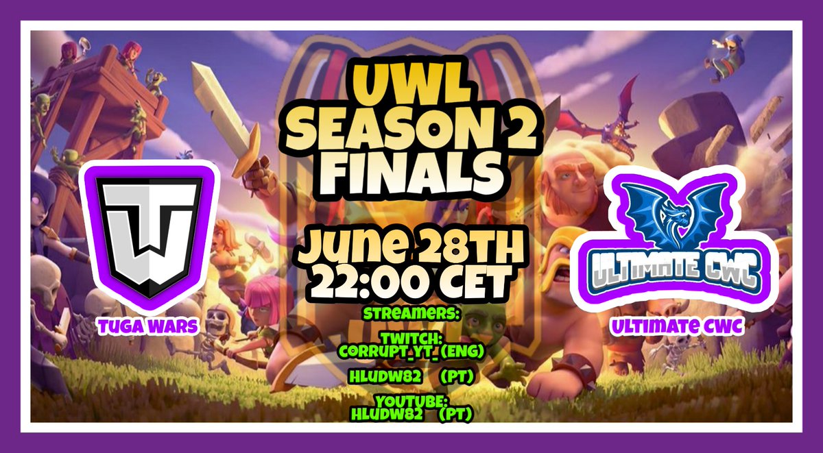 UWL season 2 finals! 
Good luck and have fun to both teams.
Season 3 will be starting july 4th 🎉!
