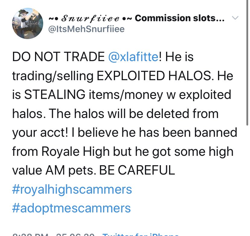 Vampiper On Twitter Xlafitte Exploited Halos In Royale High Which He Would Later On Cross Trade For Money Robux Or Items In Other Games The Halos Disappeared After A Short Period Of - roblox inventory disappeared