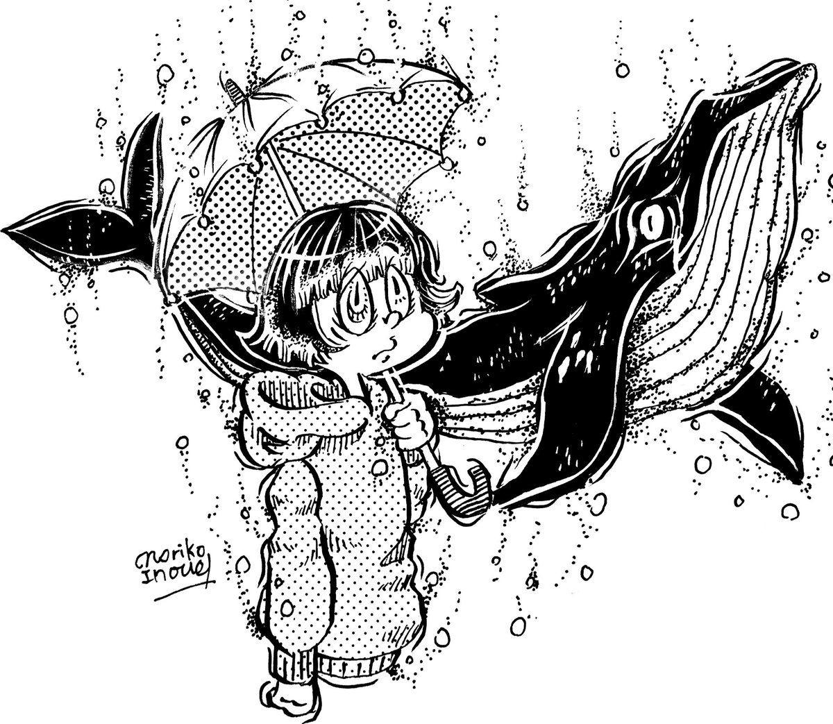 梅雨 イノウエノリコの絵 イラスト イラスト好きさんと繋がりたい イノウエノリコの漫画