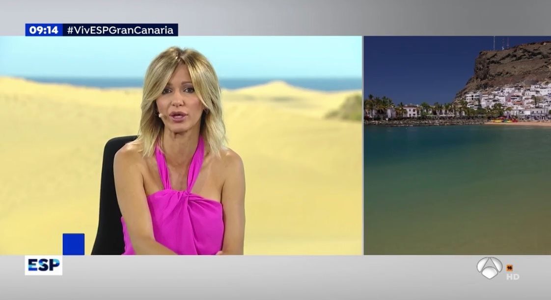 GranCanariaCab's tweet photo. Ya está emitiendo en directo Espejo Público de Antena 3 desde las Dunas de Maspalomas, un plató de televisión inigualable

Síguelo en -> https://t.co/aCiDhtOv5w https://t.co/QgM40PZREs