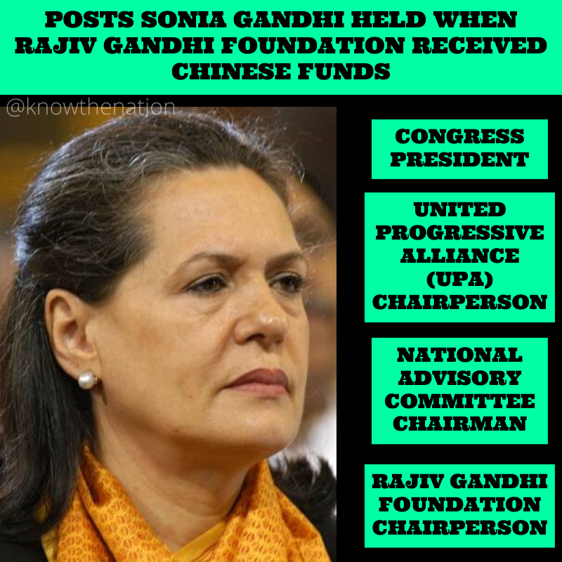 When Rajiv Gandhi Foundation received Chinese Funds, Sonia Gandhi was holding crucial positions. Were Chinese funds received in this capacity? Conflict of interest?Highest leadership in country was receiving funds from China & was also siphoning off money from govt funds?10/n