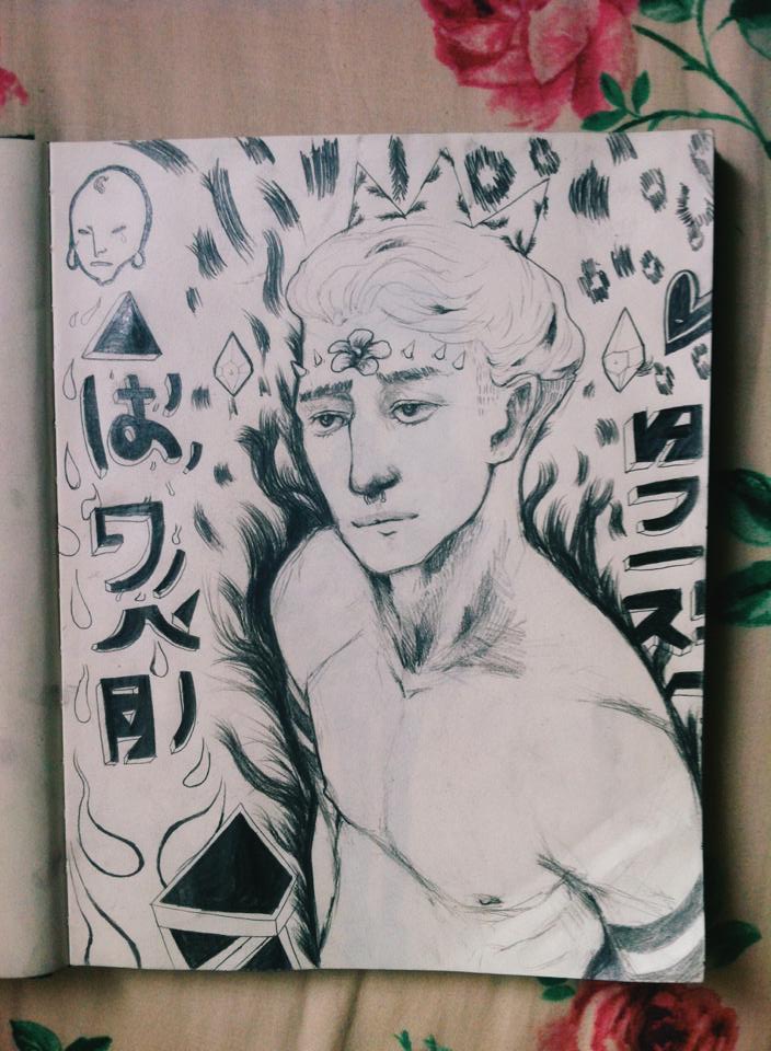 Grimes fan art from college, 2013 