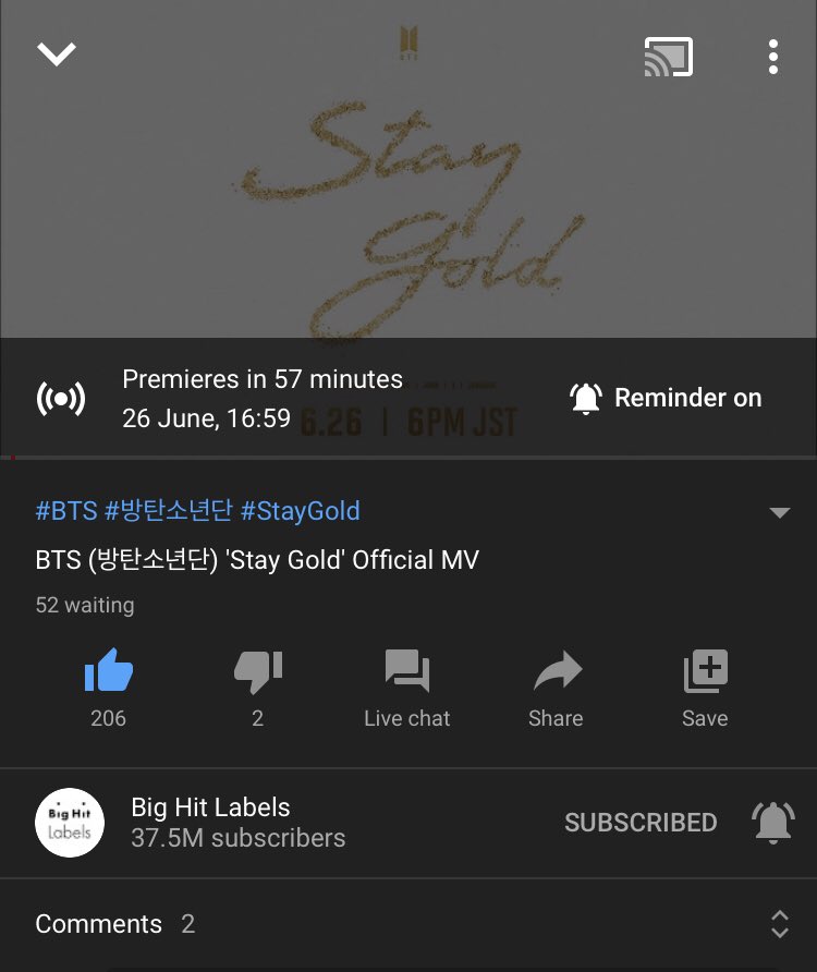 AureliaOT7's tweet photo. @BTS_jp_official ARMY the link is live and you can wait and aet reminders for when the MV drops. 

#StayGold #StayGoldIsComing @BTS_twt https://t.co/Pc9u3bvy5M