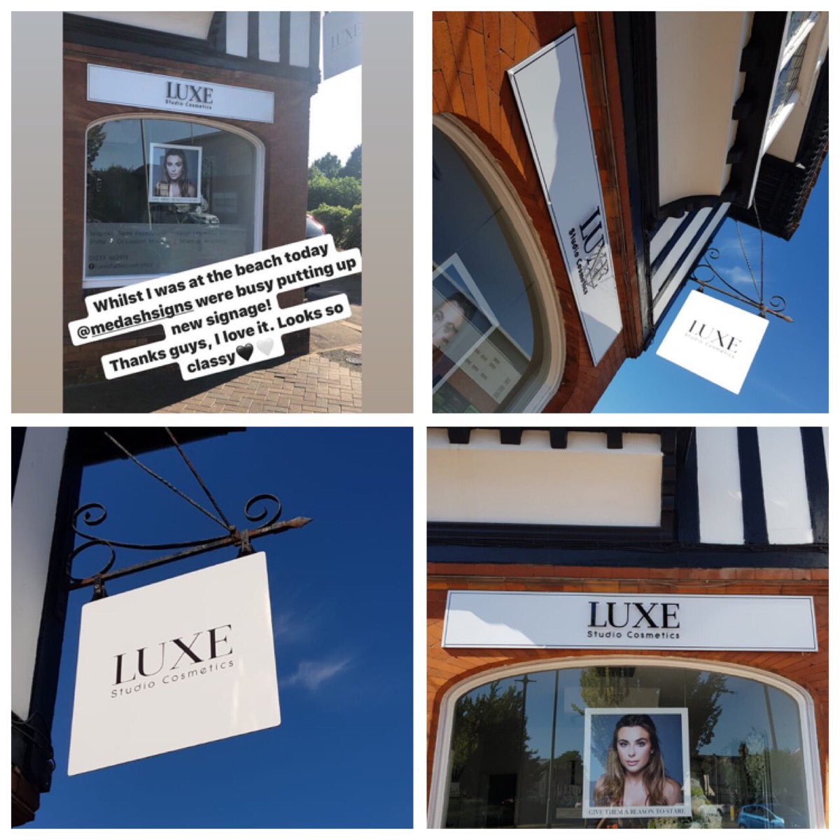 MedashSigns's tweet photo. Fresh updated signage for @luxestudiocosmetics in Ashford.        #flatcutacrylicletters #swingsign #whiteandblacksigns #signs #signshop #signsofinstagram #uksigns #amazingsigns #signsofsummer #signshoplife #Ashford https://t.co/3QGTgEEYE7