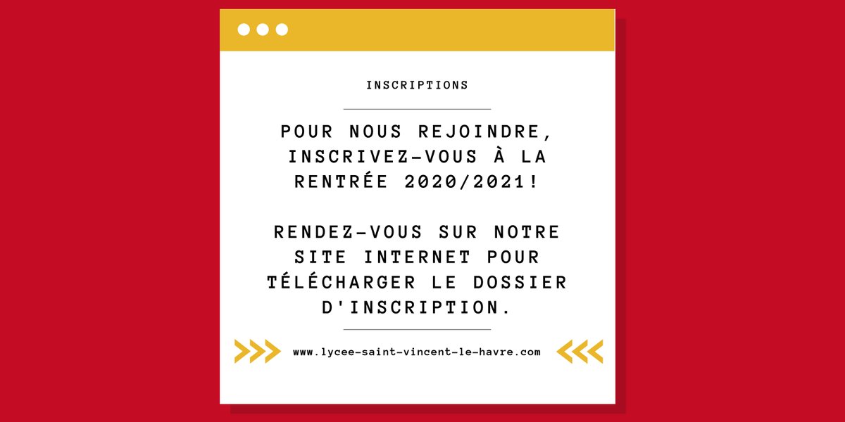 ➡️ Inscriptions à la rentrée 2020/2021 ⬅️
🔗 lycee-saint-vincent-le-havre.com
#lh #formation #normandie