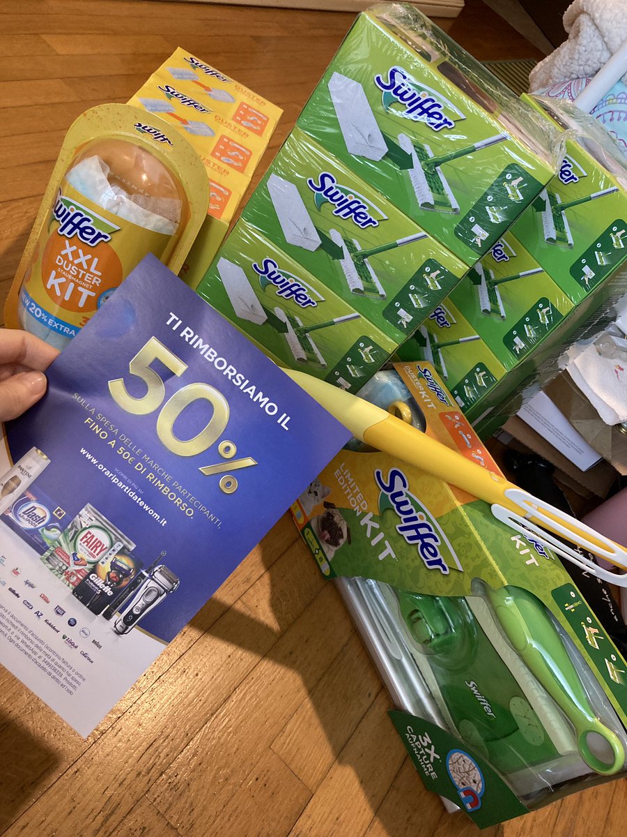 ShakeTheTravel's tweet photo. Non sono mai stata una fanatica delle pulizie ma con la promo #oraripartidatewom P&amp;G e Swiffer mi hanno fatto provare la soddisfazione di riuscire a catturare tutta la polvere 😎 Fino al 23 luglio vi rimborsano pure il 50%, io un pensierino lo farei! 😜 https://t.co/FXwwpiODU9