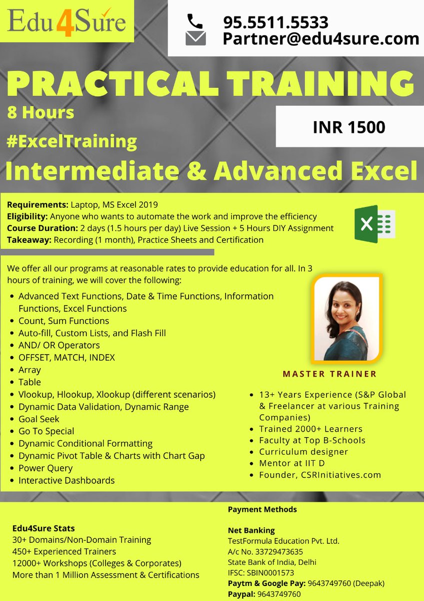 ShubhiS90197554's tweet photo. Learn something new and enhance your skills with #edu4sure.
Get ready for corporate world.
The link mentioned below will direct you to the course: https://t.co/UJSSrcLaBJ
For discount use code #SS00.
Call us at +91-95.5511.5533
Register now! https://t.co/MBRuAH7cZN