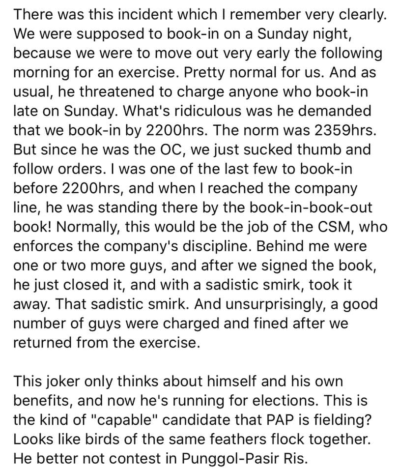 And another testimony of him, revealing a penchant for abuse and brown nosing