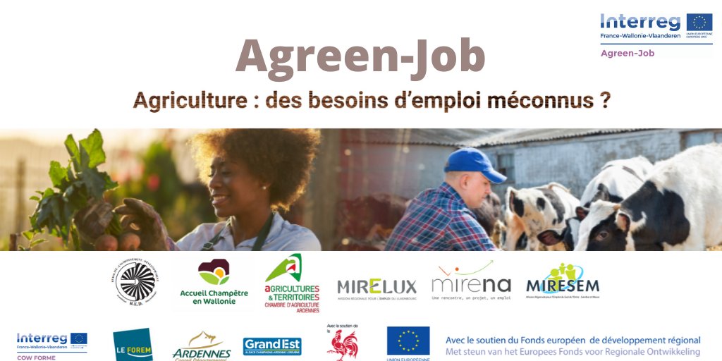 Beau clap de lancement pour le projet Interreg Agreen-Job, qui vise à identifier le potentiel besoin d'emploi en agriculture. 
👉Retrouvez le communiqué de presse ici: bit.ly/383gDn2 
👉Plus d'info: agreenjob.eu
