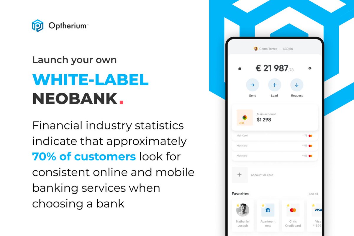 MargoBulgar's tweet photo. Launch your own comprehensive Neobank under your brand in a short timeframe by utilizing our network, licenses, permissions, certifications, and software.

Learn more - https://t.co/e3vKUYZiFc

#neobank #challengerbank #neobanks #challengerbanks #fintech #blockchain #regtech https://t.co/3Jkzz41IFX
